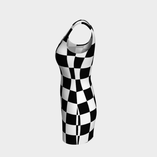 Checkered Bodycon Dress - Objet D'Art