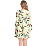 Bye Bye Birdie Lantern Sleeve Deep V-Neck Short Dress - Objet D'Art