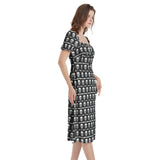 Puff Sleeve Split Thigh Midi Dress - Objet D'Art