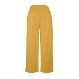 mustard print solid Women's Wide Leg Lounge Pants (Model L77)