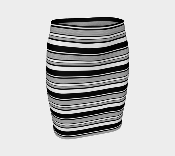 Fancy Striped Fitted Skirt - Objet D'Art