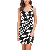 bias geo bw print 2 Medea Vest Dress (Model D06) - Objet D'Art