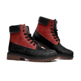 Red Polkadot Accented Casual Leather Lightweight boots TB - Objet D'Art