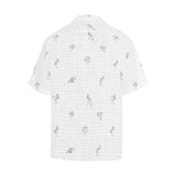 hokusai crane grid wavy print 2 Hawaiian Shirt (Model T58) - Objet D'Art