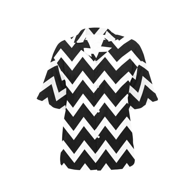 waves12 print All Over Print Hawaiian Shirt for Women (Model T58) - Objet D'Art