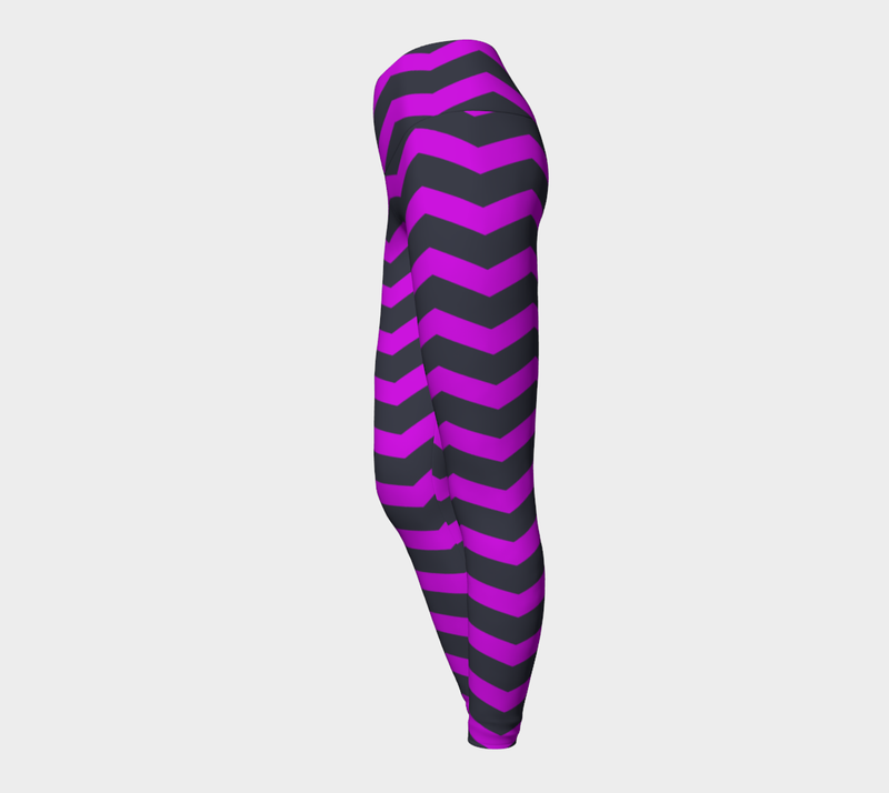 Purple Chevron Yoga Leggings - Objet D'Art