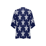 big star print 2 Women's Kimono Chiffon Cover Up (Model H51) - Objet D'Art