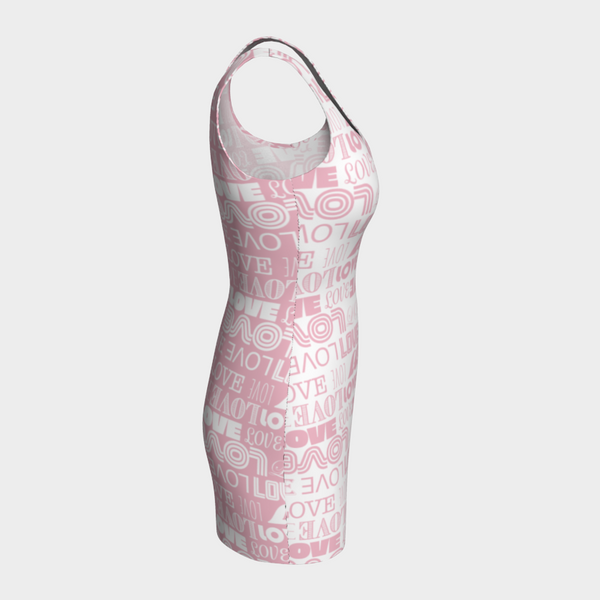 Love Print Bodycon Dress - Objet D'Art