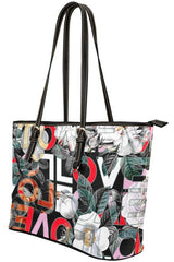 love tote 4 bag Leather Tote Bag/Small (Model 1651) - Objet D'Art