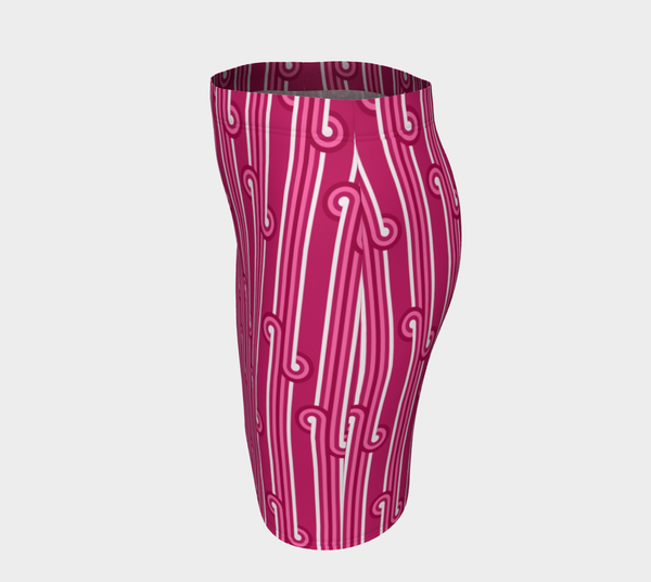 Pink Rolling Wave Fitted Skirt - Objet D'Art