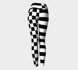 Checkered and Striped Yoga Leggings - Objet D'Art