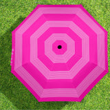 fuchsia striped umbrella print 2A Semi-Automatic Foldable Umbrella (Model U12) - Objet D'Art