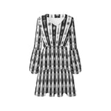 arrow bw print 5 V-Neck Loose Fit Dress (Model D62) - Objet D'Art