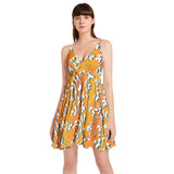 Spaghetti Strap Sleeveless Falred Hem Short Dress - Objet D'Art