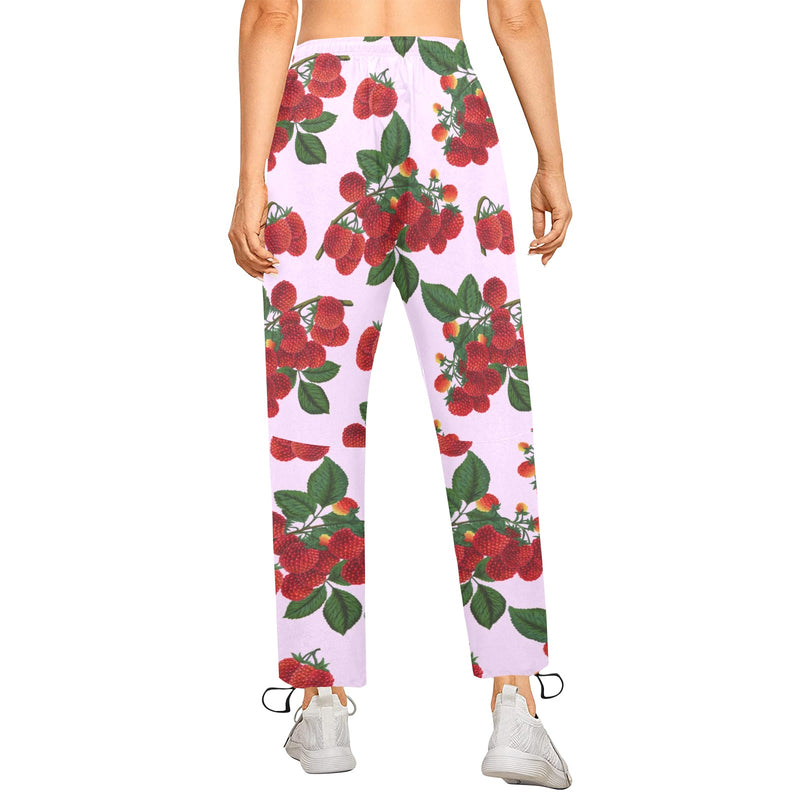 lav rasp print 2 Women's Quick Dry Cargo Sweatpants (Model L65) - Objet D'Art