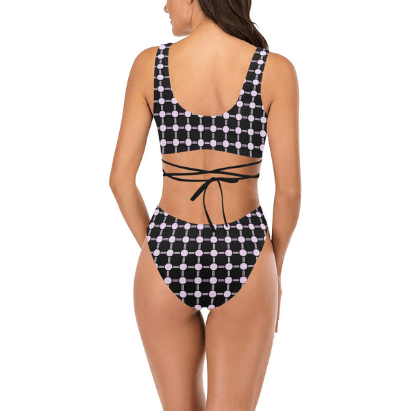 lav 3 print 3A Cross String Bikini Set (Model S29) - Objet D'Art