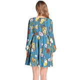Lantern Sleeve Deep V-Neck Short Dress - Objet D'Art