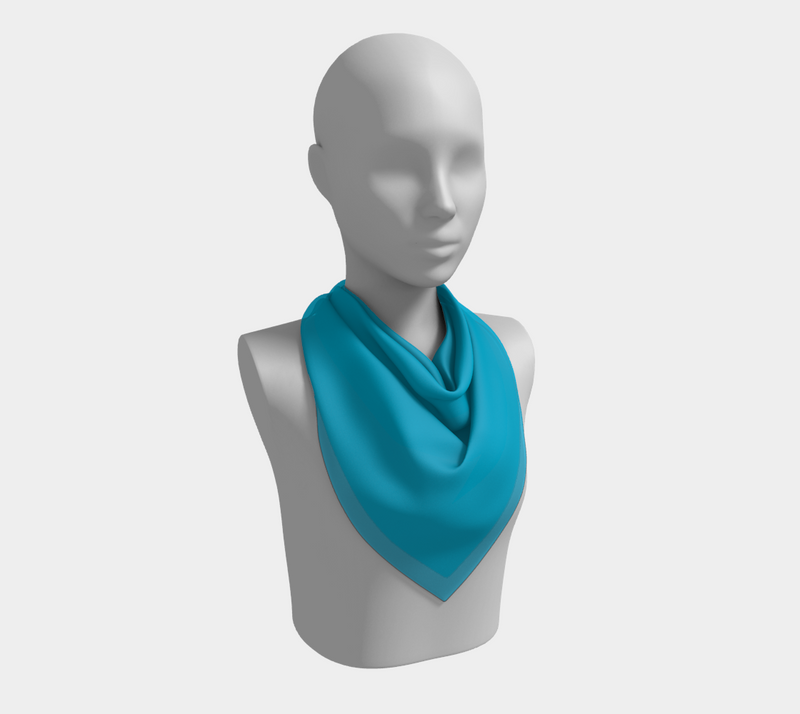 Coral Blue Square Scarf - Objet D'Art