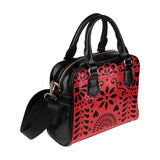 Red Papel Picado Shoulder Handbag (Model 1634) - Objet D'Art