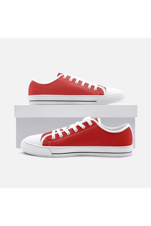 Red Unisex Low Top Canvas Shoes - Objet D'Art