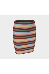 Autumn Striped Fitted Skirt - Objet D'Art