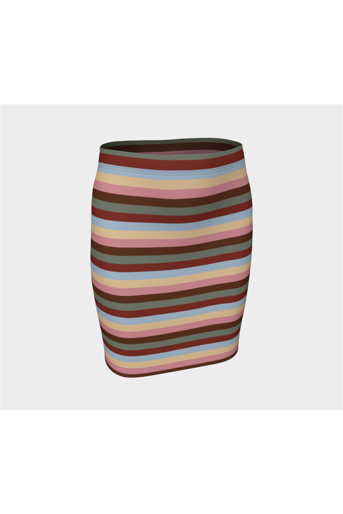 Autumn Striped Fitted Skirt - Objet D'Art