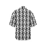 yin and yang bw print 2 All Over Print Hawaiian Shirt for Women (Model T58) - Objet D'Art