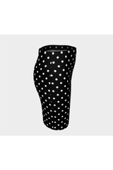 Black and White Polka Dot Fitted Skirt - Objet D'Art