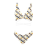 colored spots print 4 Cross String Bikini Set (Model S29) - Objet D'Art