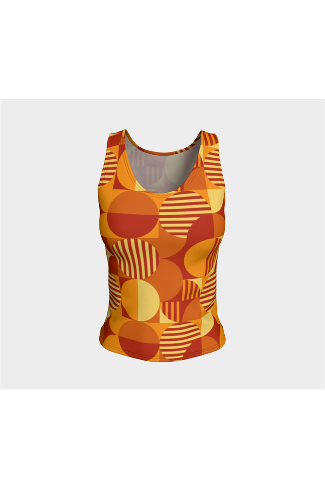 Bauhaus Orange Fitted Tank Top - Objet D'Art