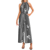 Halter Neck Buckle Belted Jumpsuit - Objet D'Art