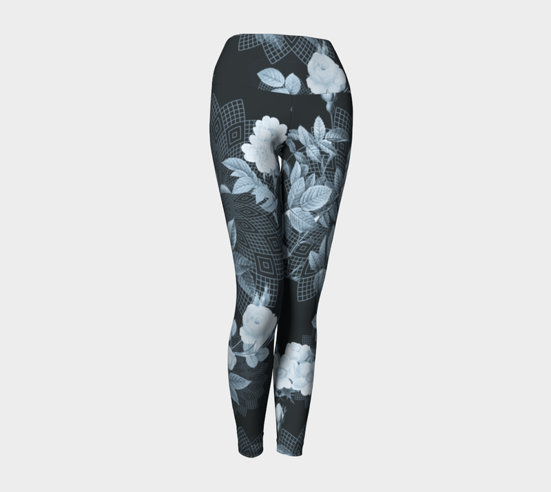 Midnight Floral Yoga Leggings - Objet D'Art