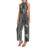Halter Neck Buckle Belted Jumpsuit - Objet D'Art