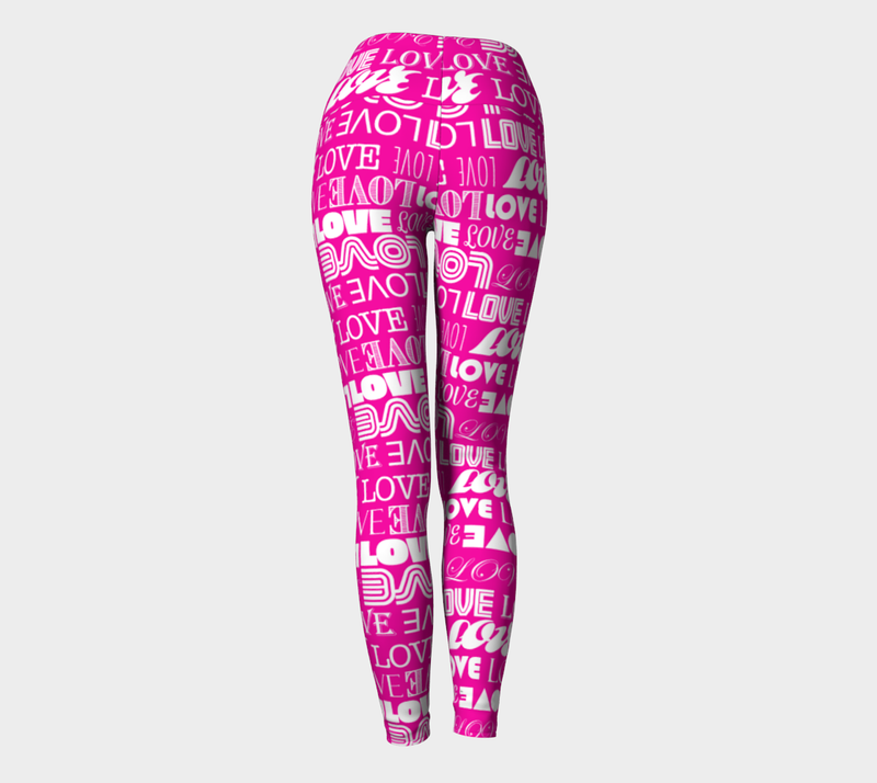 Love Print Yoga Leggings - Objet D'Art