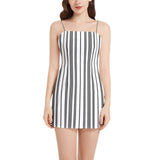 Sleeveless Square Neckline Spaghetti Strap Mini Dress - Objet D'Art