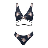 cheribum navy sky print Cross String Bikini Set (Model S29) - Objet D'Art