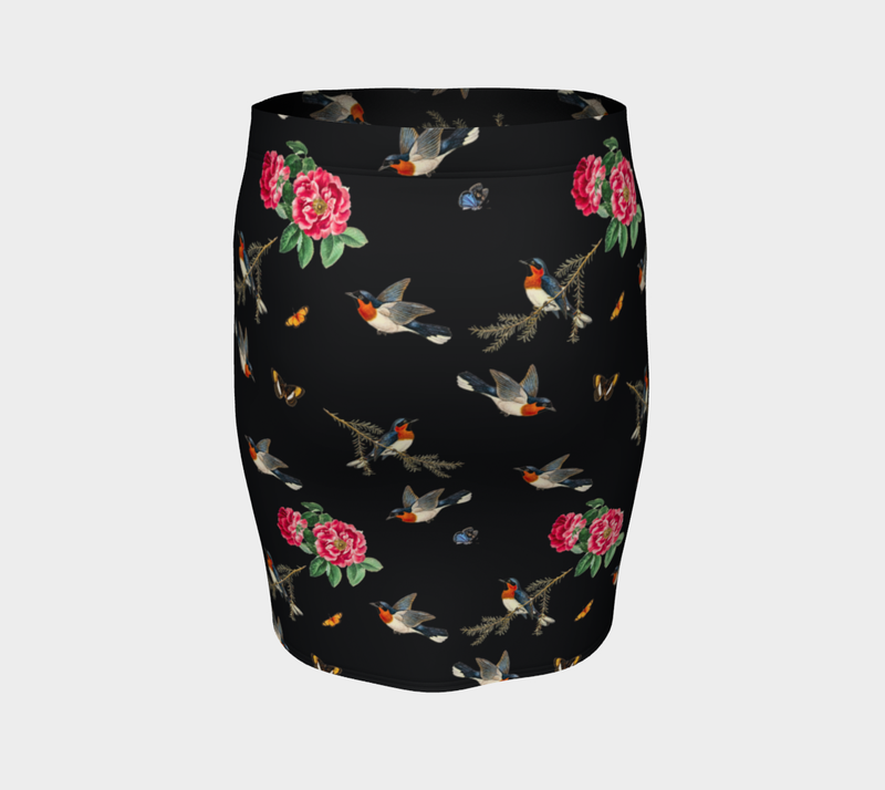 Robin in Flight Fitted Skirt - Objet D'Art