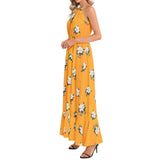 Ruffle Hem Halter Neck Maxi Dress - Objet D'Art