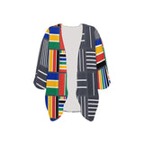 cheribum on clouds print 2 Women's Kimono Chiffon Cover Up (Model H51) - Objet D'Art