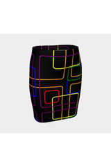 Neon Fences Fitted Skirt - Objet D'Art