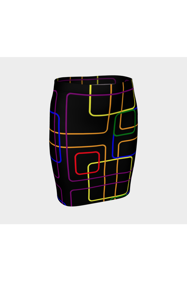 Neon Fences Fitted Skirt - Objet D'Art
