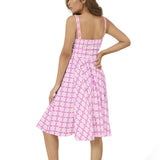 Sleeveless Square Neck Flare Hem Midi Dress - Objet D'Art