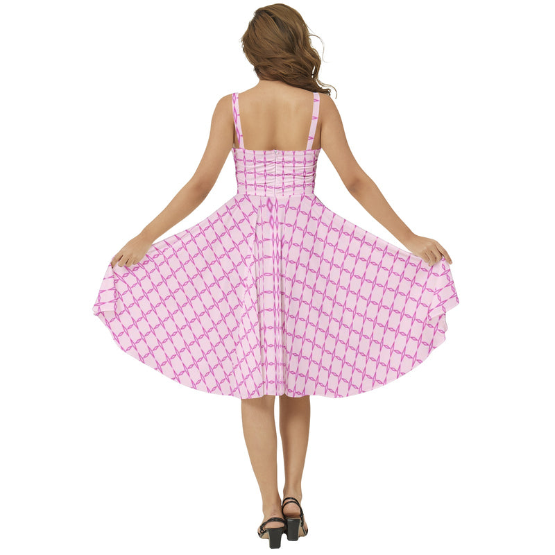 Sleeveless Square Neck Flare Hem Midi Dress - Objet D'Art