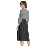 Boat Neck Belted Flared Dress - Objet D'Art