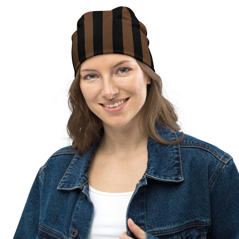 Earthtone Striped Beanie - Objet D'Art