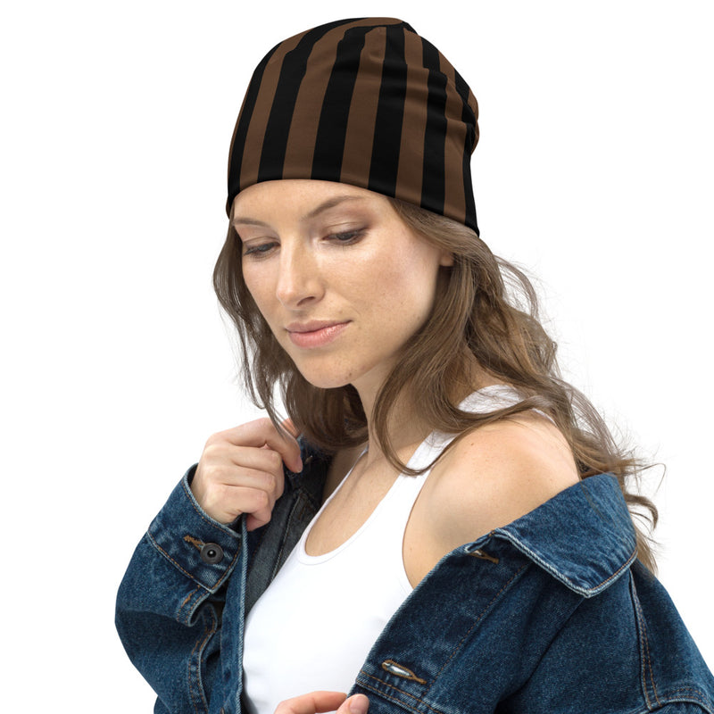 Earthtone Striped Beanie - Objet D'Art