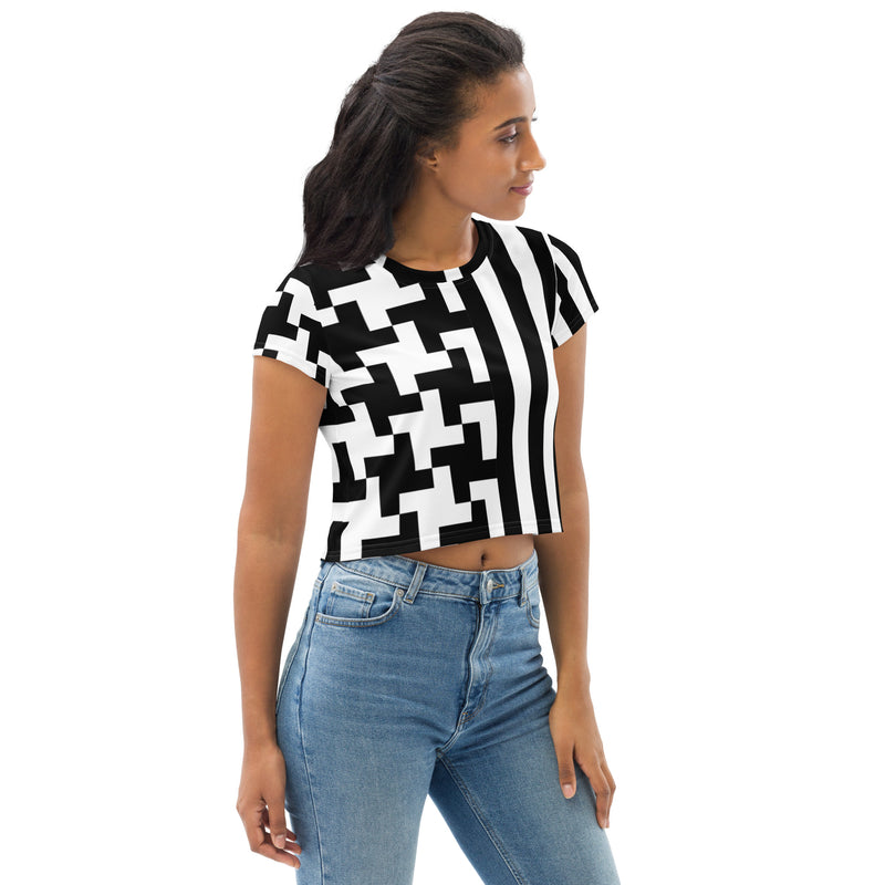 All-Over Print Crop Tee - Objet D'Art