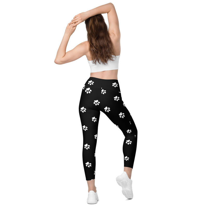 Paw Print Crossover leggings with pockets - Objet D'Art
