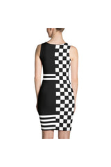 Black and White Jazz Sublimation Cut & Sew Dress - Objet D'Art