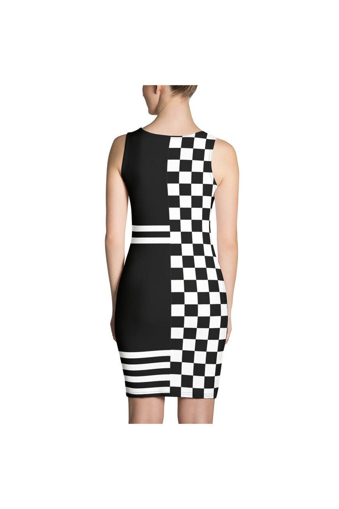 Black and White Jazz Sublimation Cut & Sew Dress - Objet D'Art